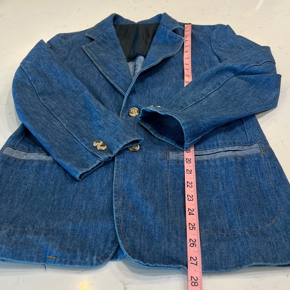 Vintage Lee Denim Blazer Jacket USA Made 2 Button Workwear Coat - Picture 9 of 10